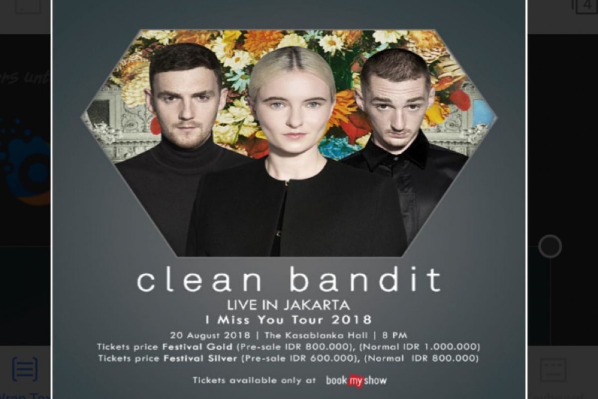 Clean Bandit sapa Indonesia 20 Agustus mendatang