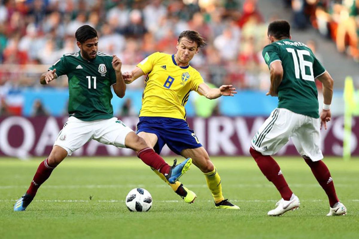 Kalah 3-0 atas Swedia, Meksiko tetap lolos 16 besar