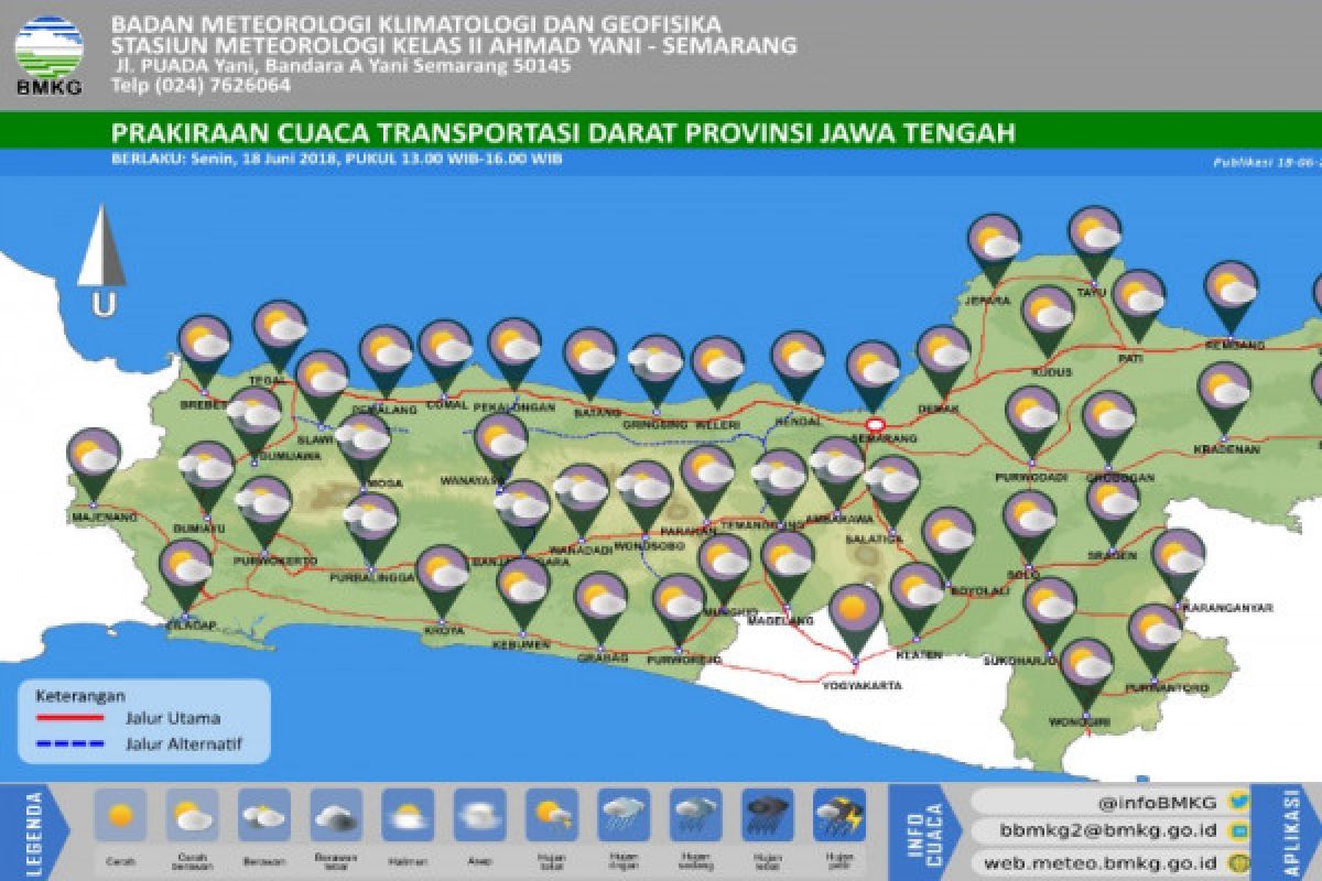 BMKG: Cuaca jalur selatan Jateng cerah berawan