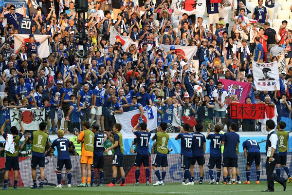 Jepang satu-satunya wakil Asia di 16 besar dalam foto-foto Piala Dunia