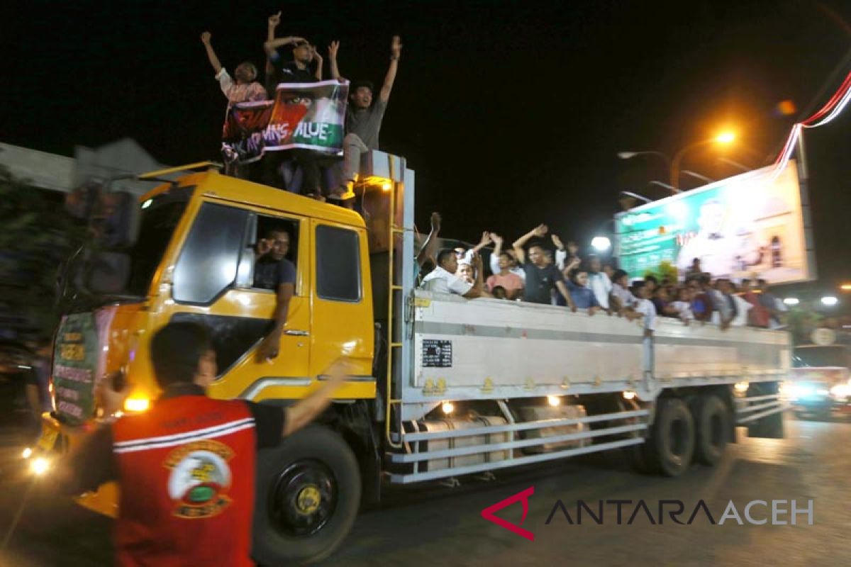 Masyarakat Lhokseumawe meriahkan pawai takbiran Idul Fitri