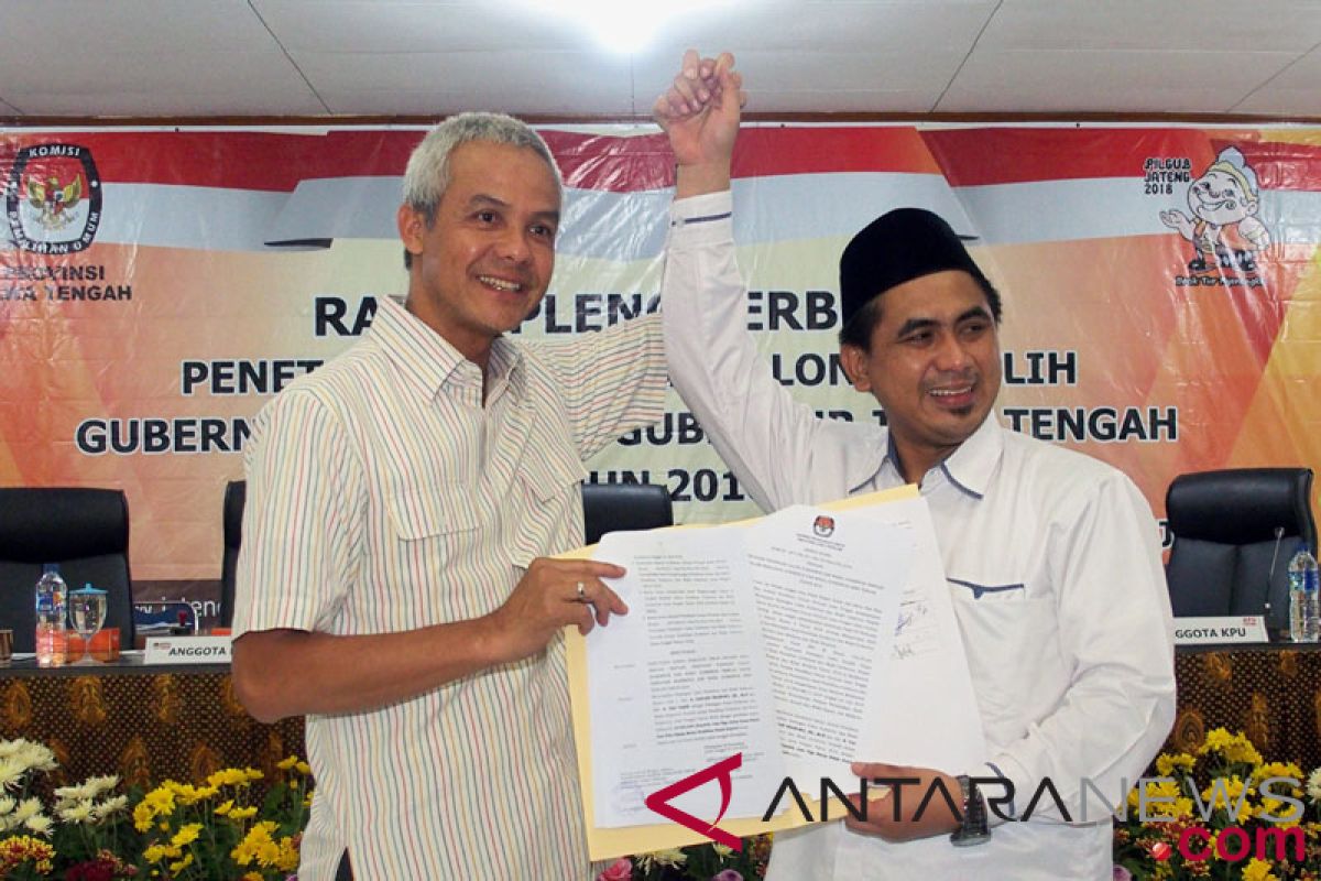 Ganjar ditetapkan sebagai calon gubernur Jateng terpilih