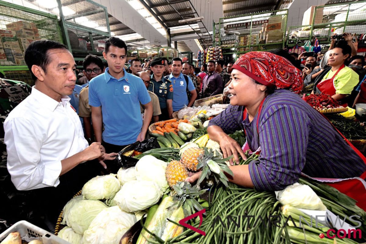 President visits Kranggan Market in Yogyakarta