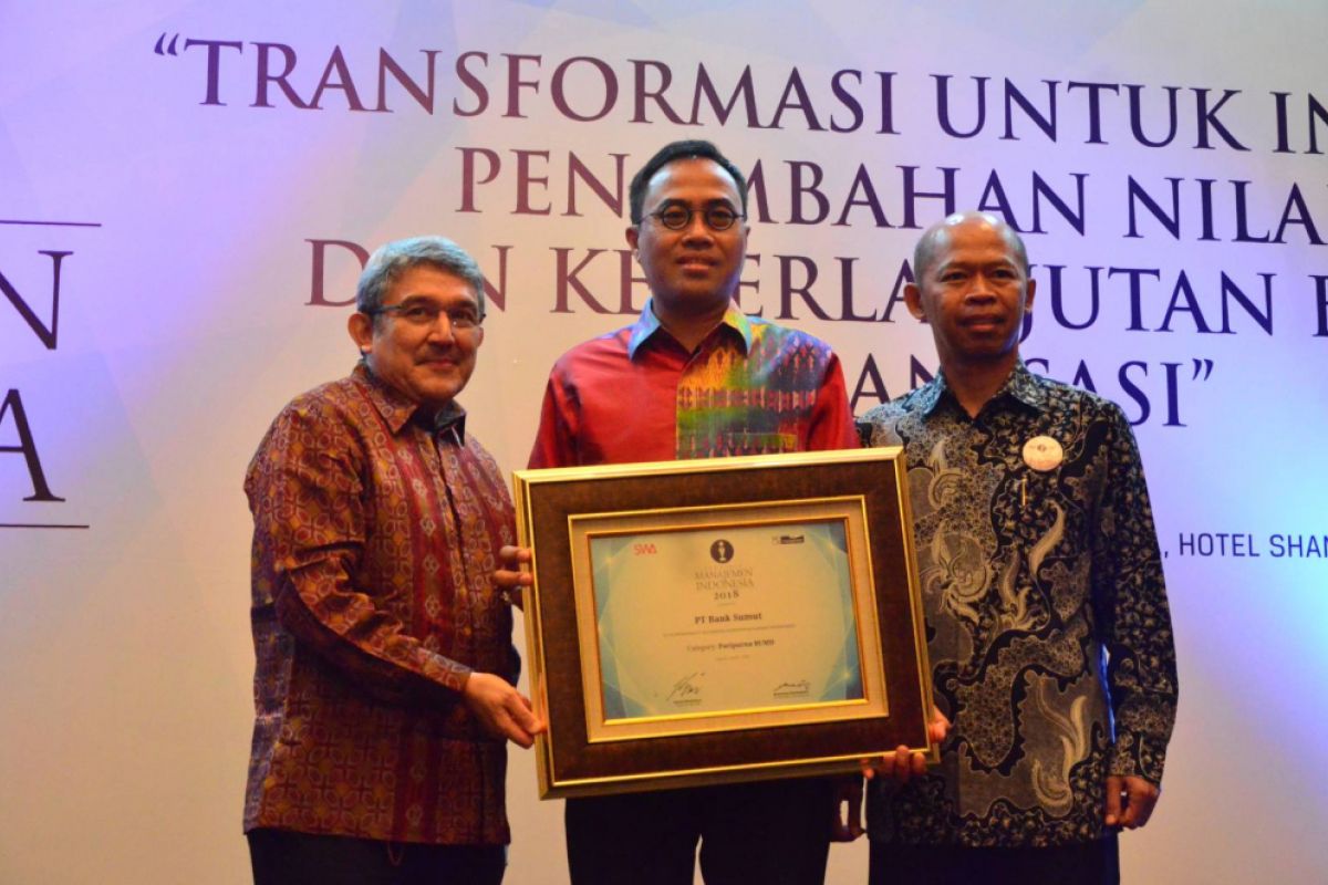 Transformasi Bisnis dinilai berhasil,Bank Sumut Raih AMI Award 2018