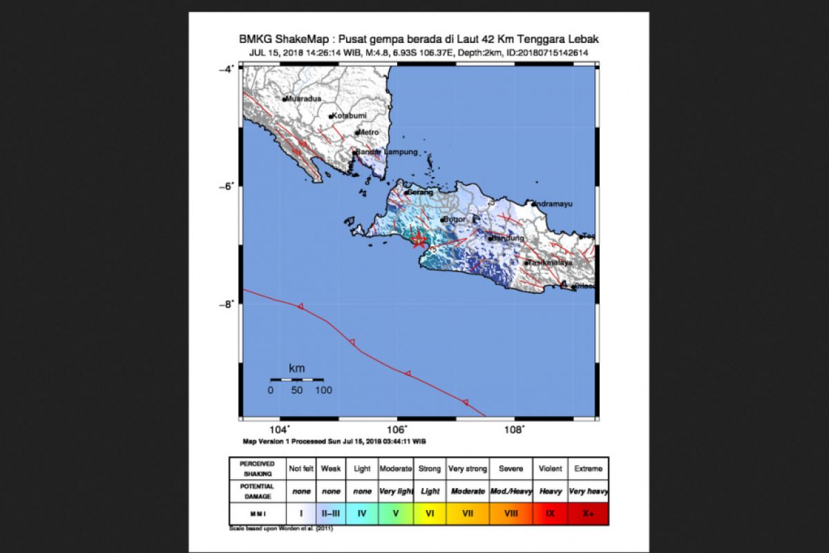Gempa Banten Dirasakan Hingga Sukabumi