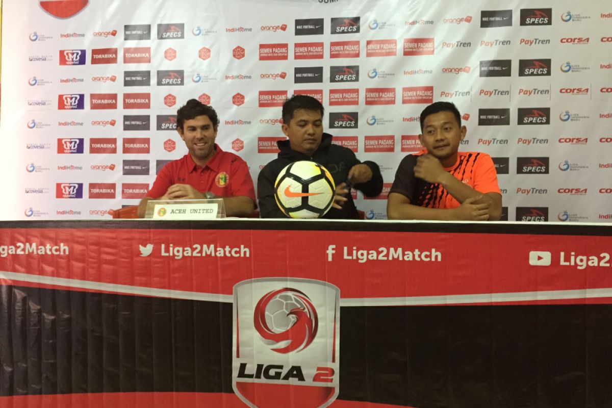 Aceh United targetkan hasil imbang bertandang di Padang