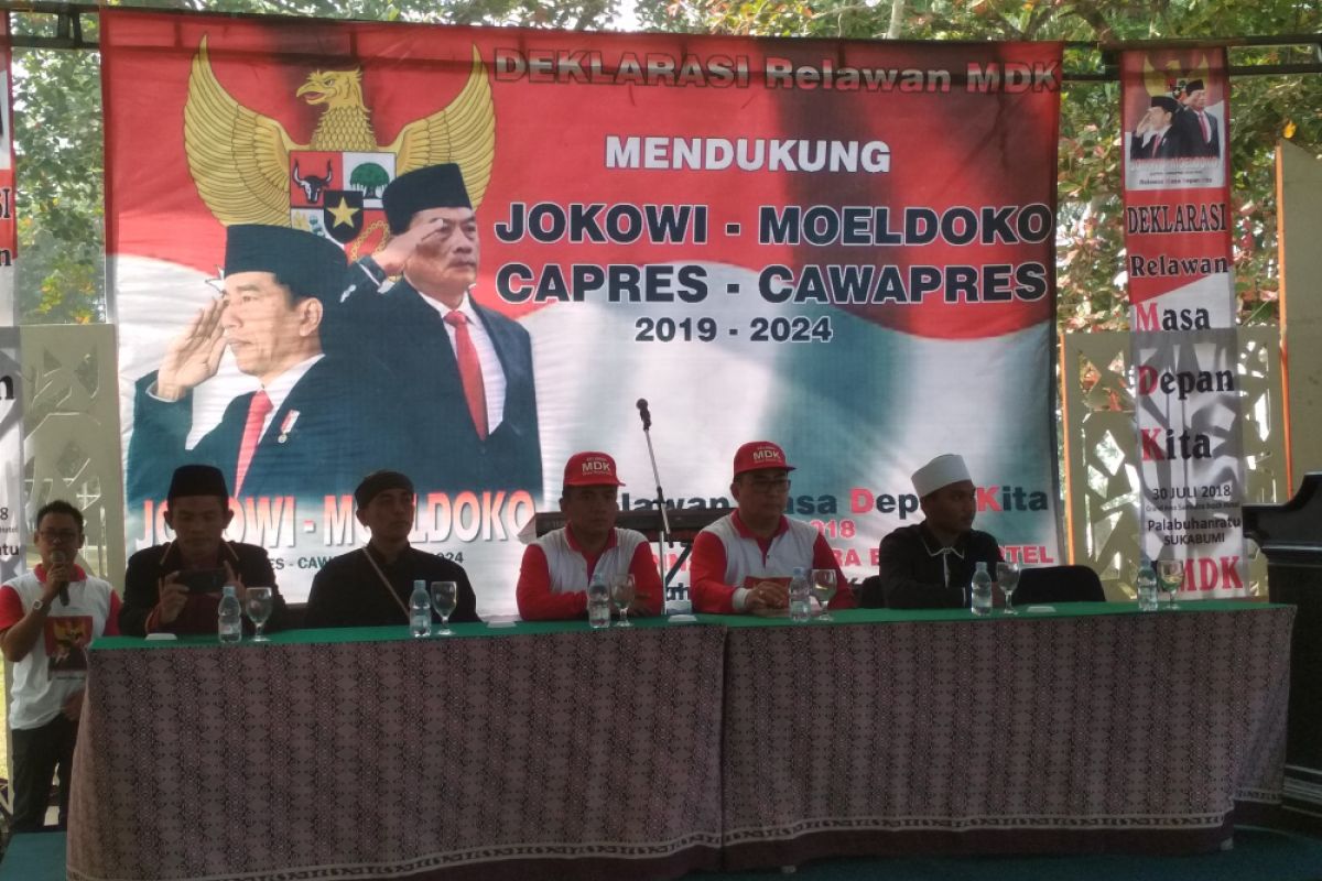 Relawan pendukung Jokowi-Moeldoko berdeklarasi di Sukabumi