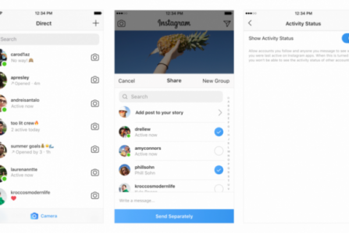 Pengguna Instagram Kini Bisa Melihat Teman Yang Sedang Online
