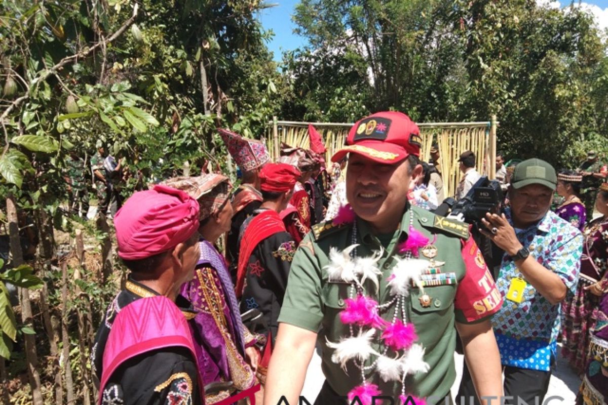 Tim Sergap TNI panen raya padi organik di pedalaman Poso (vidio)