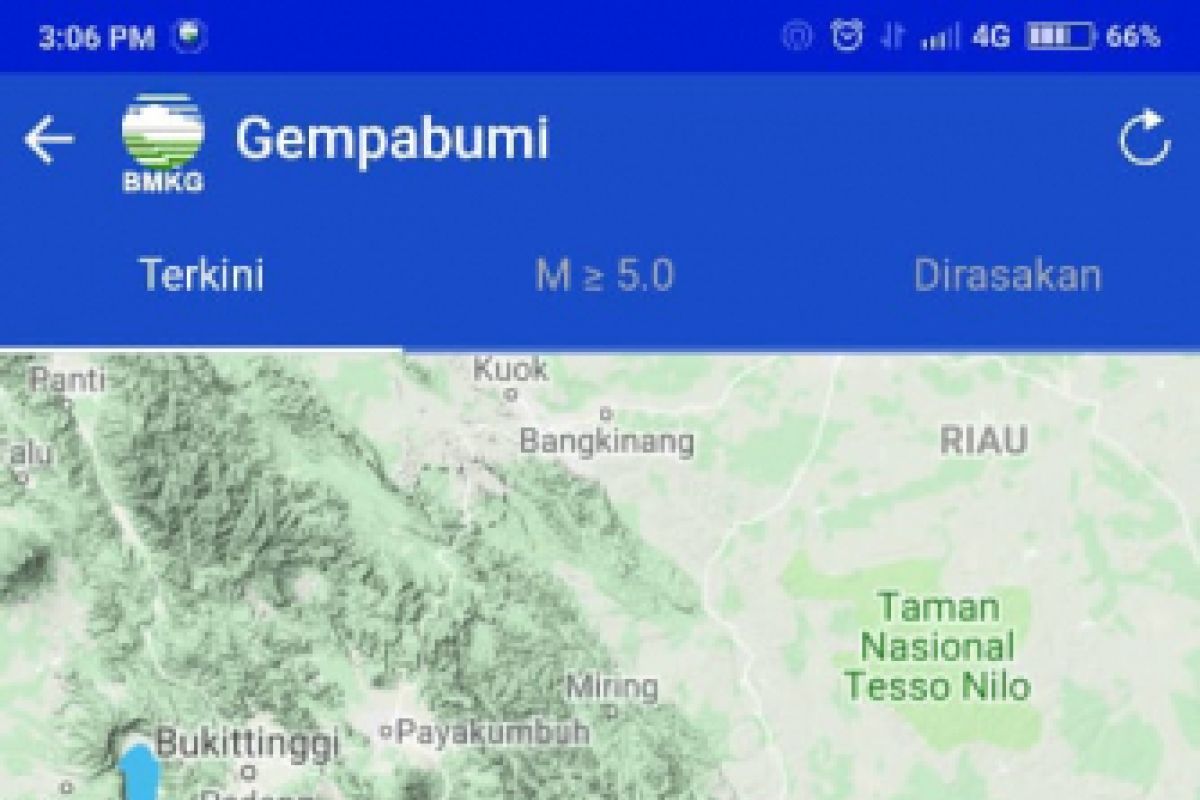 Gempa  5,5 SR kembali guncang Padang