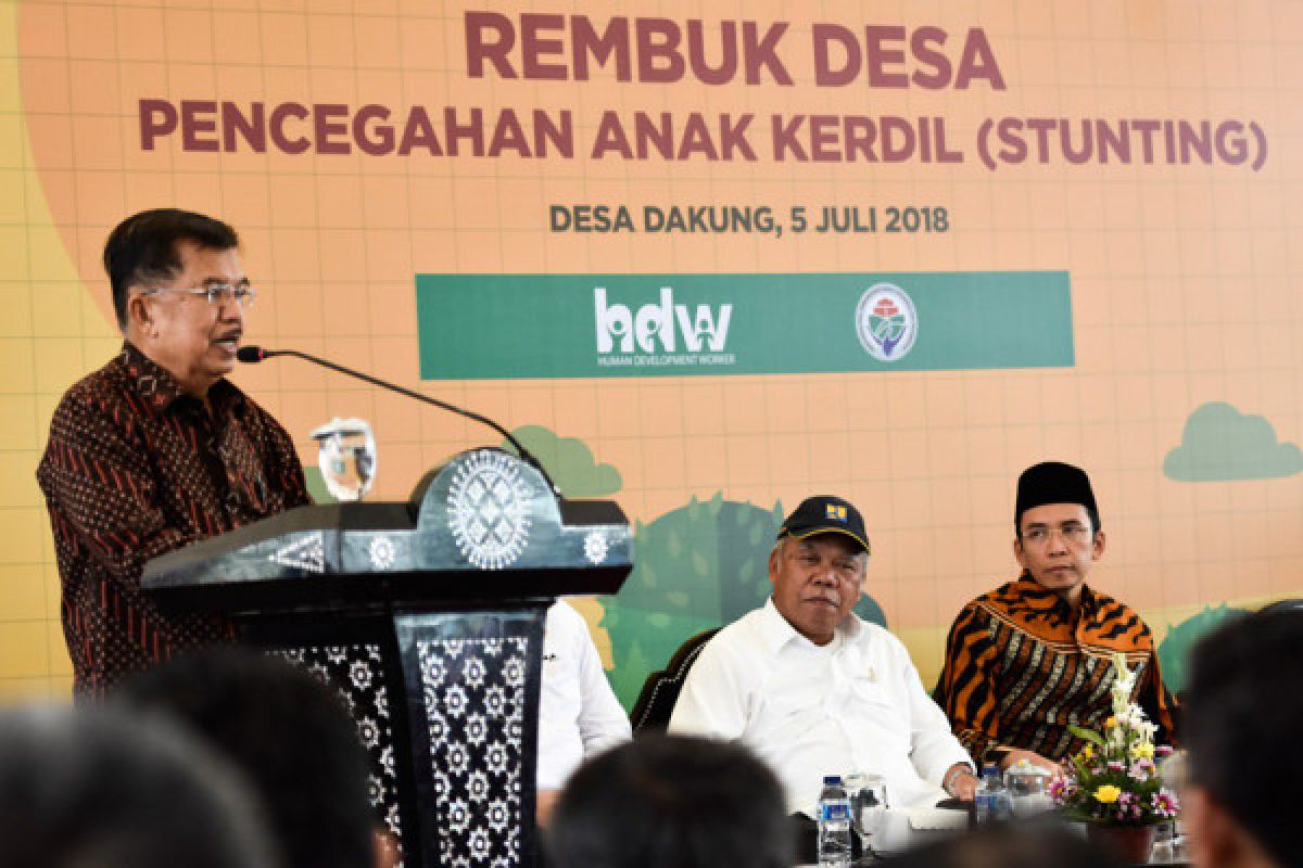 Kalla asks people to overcome nation`s stunting problem