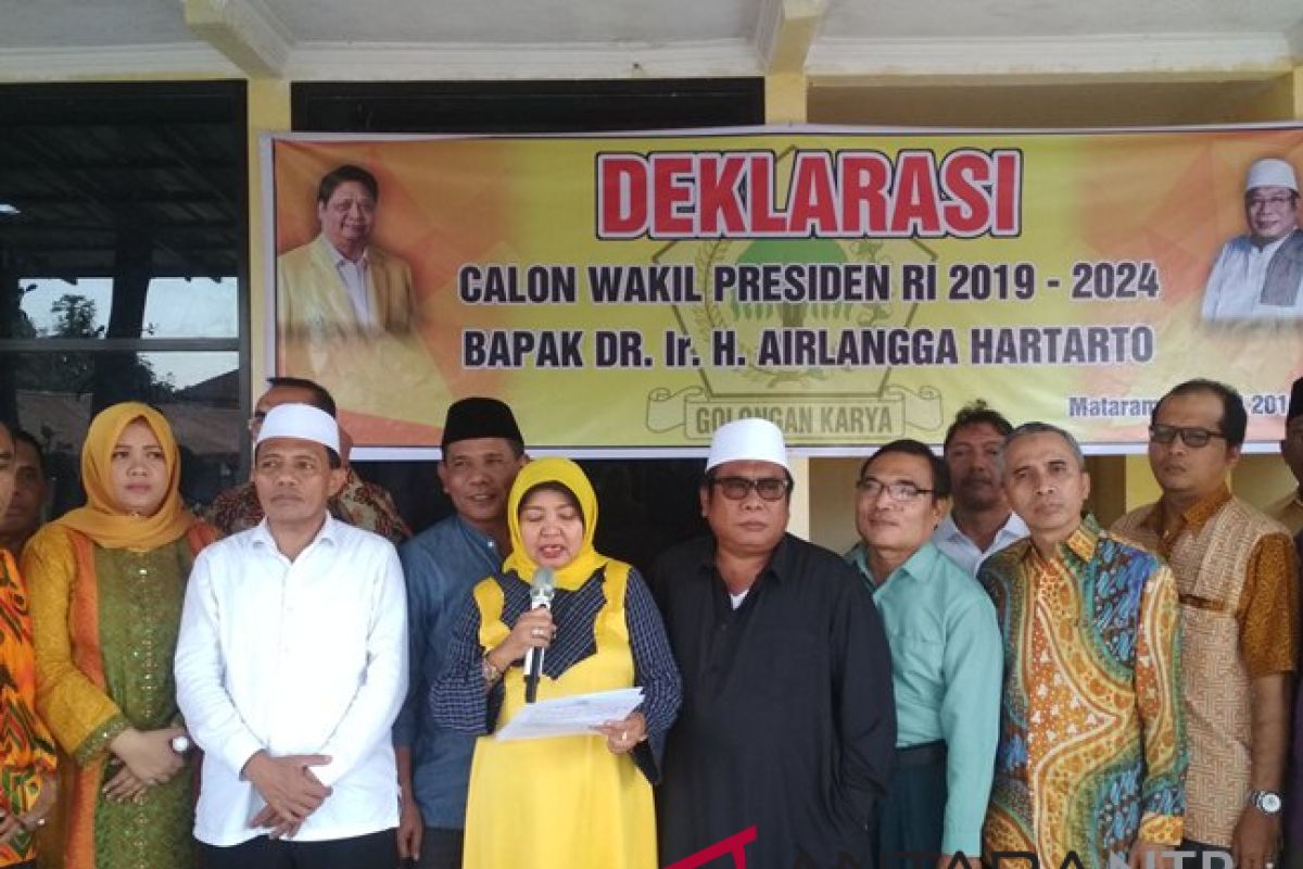 Golkar NTB deklarasikan Airlangga Cawapres Jokowi