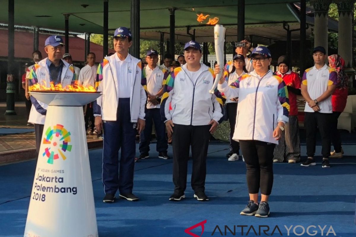 Pawai Obor Asian Games dimulai dari Pagelaran Keraton Yogyakarta (video)