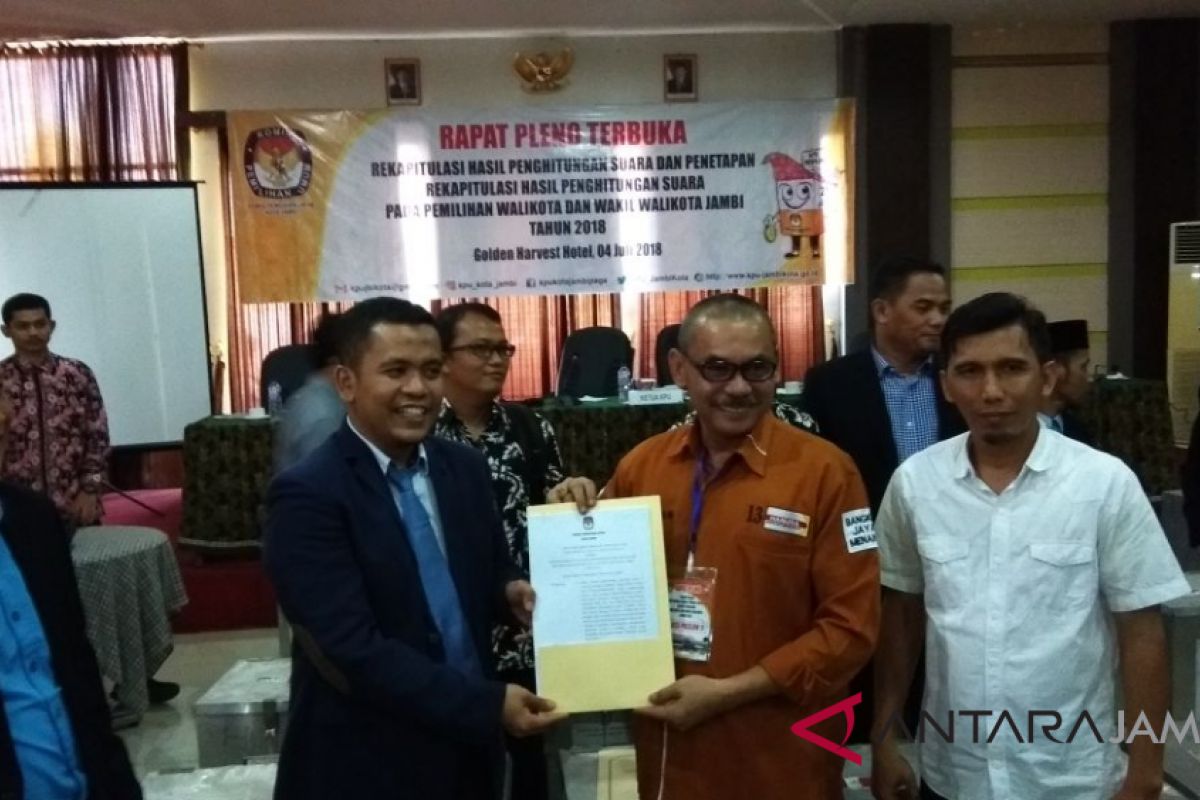 Rekapitulasi KPU Kota Jambi Fasha-Maulana unggul