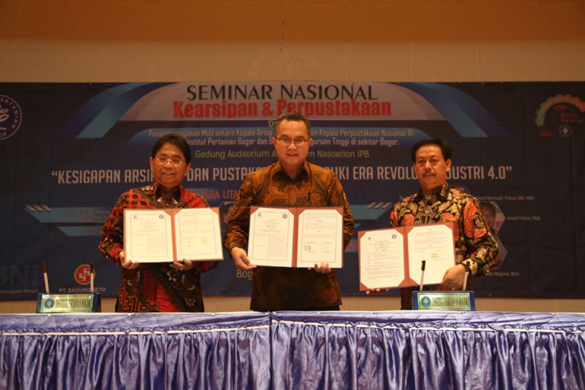 Kerjasama IPB dengan Perpustakaan Nasional dan Arsip Nasional satukan kekuatan di era 4.0