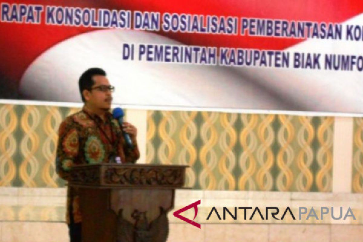 KPK ingatkan Pemkab Biak Numfor dukung program pencegahan korupsi