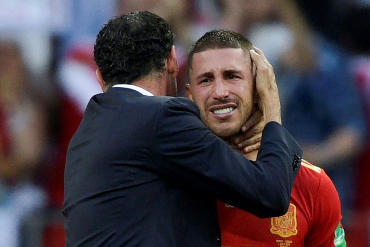 Ratapan Sergio Ramos setelah Spanyol terkapar oleh adu penalti