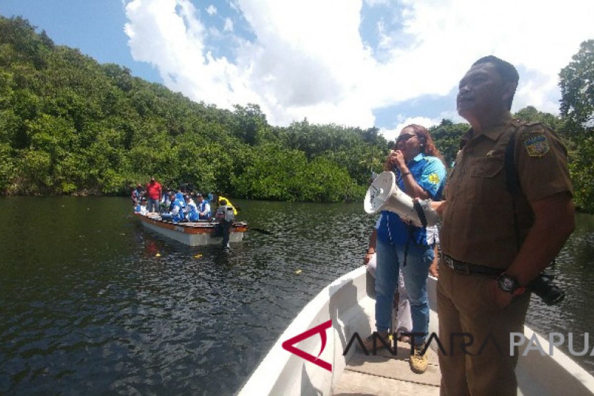 Peserta SMN Aceh kunjungi hutan bakau di Hamadi