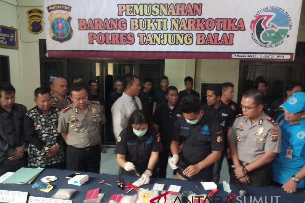 Polres musnahkan barang bukti narkotika