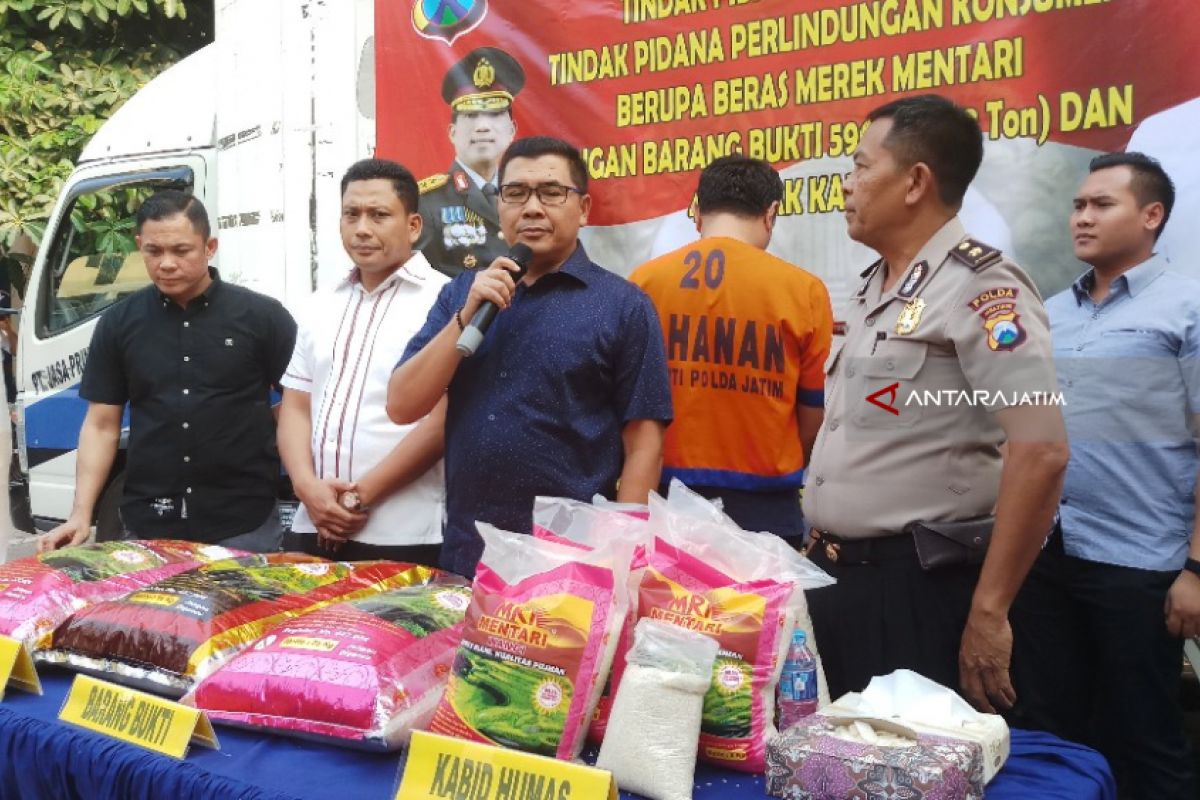 Polda Jatim Ungkap Peredaran Beras Bermerek Palsu