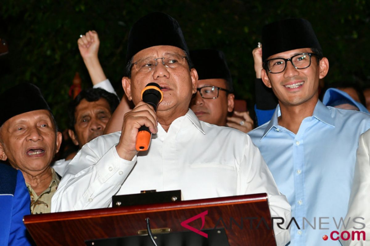 Prabowo Subianto/Sandiaga Uno ke KPU didampingi pimpinan parpol koalisi