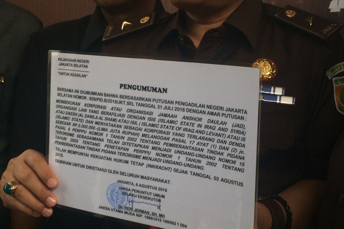 Kejari Jakarta Selatan umumkan larangan JAD