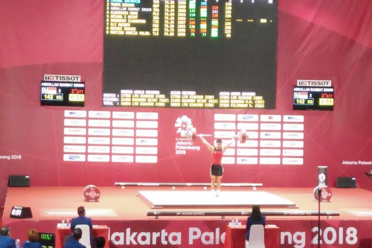 Lifter Erwin Abdullah pimpin grup B kelas 77 kg