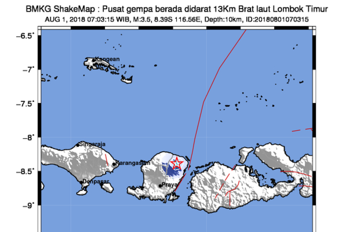 Gempa 4,3 SR Guncang Barat Laut Kupang