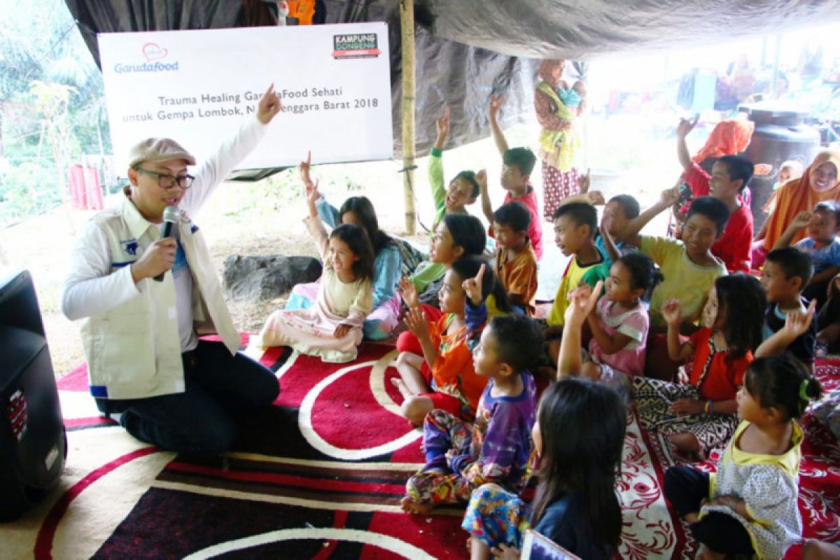 GarudaFood berikan penyembuhan trauma bagi anak Lombok