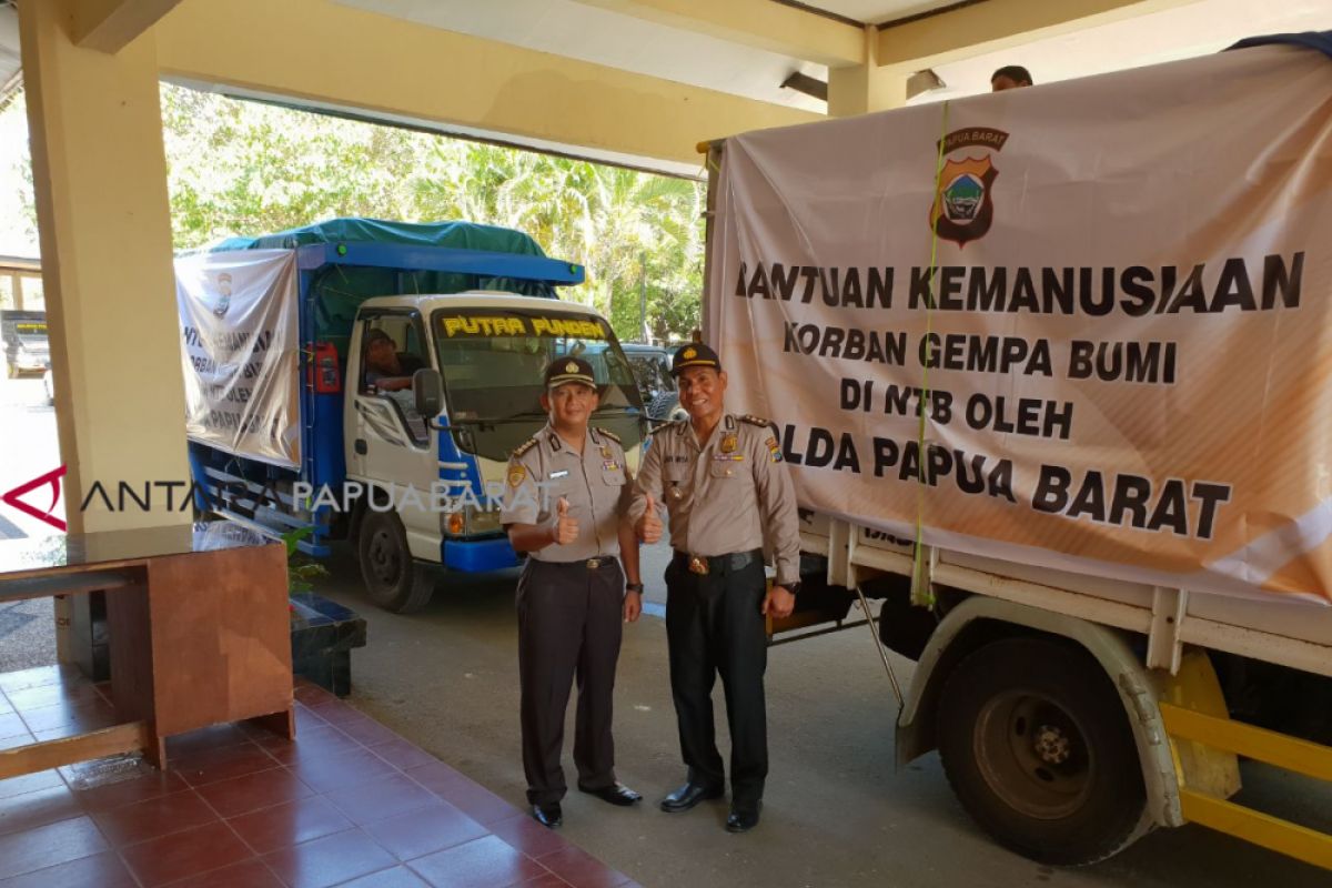 Polda Papua Barat salurkan bantuan untuk Lombok