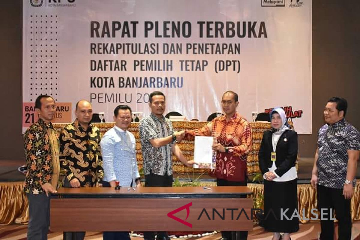 KPU Banjarbaru tetapkan 144.215 DPT pemilu