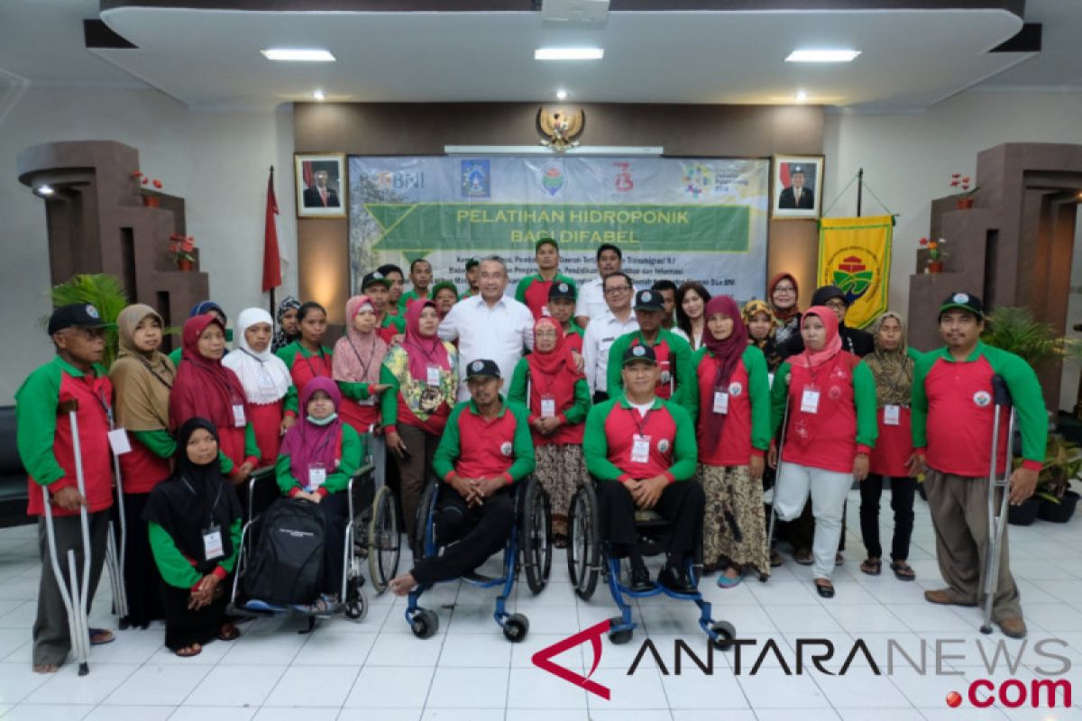 Penyandang disabilitas Yogayakarta berlatih cocok tanam hidroponik