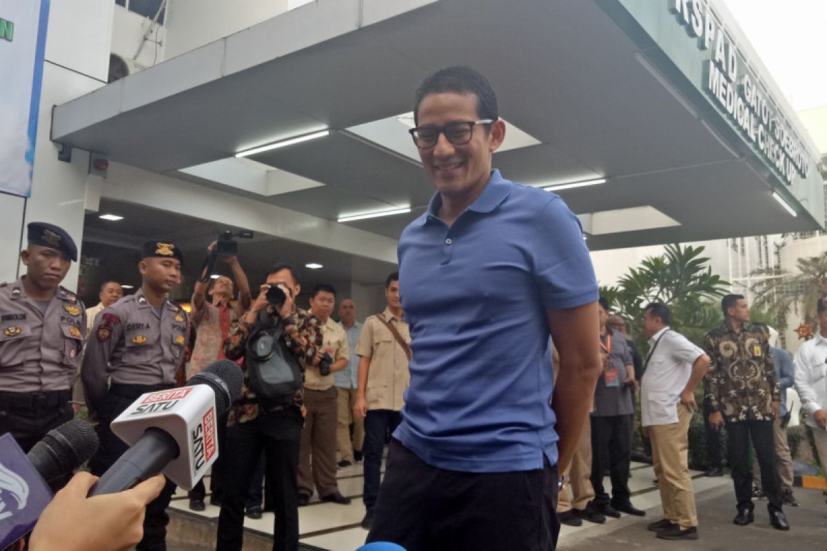 Prabowo dan Sandiaga tiba di RSPAD Gatot Soebroto