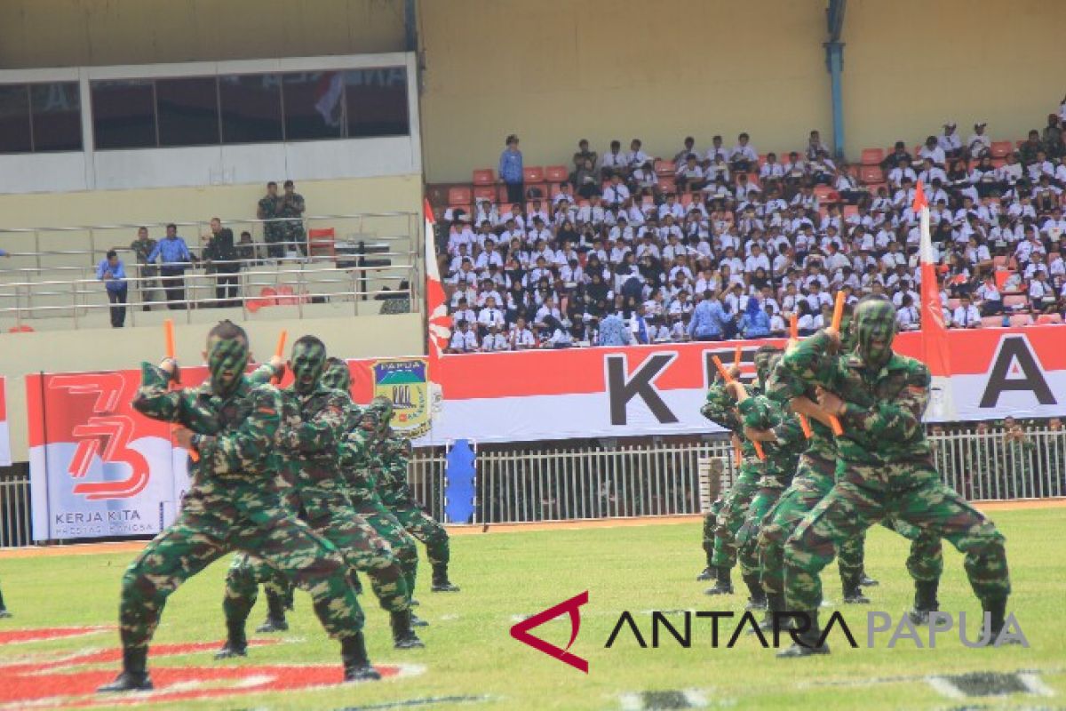 Tim beladiri Yonif 751 Raider meriahkan peringatan HUT Kemerdekaan RI