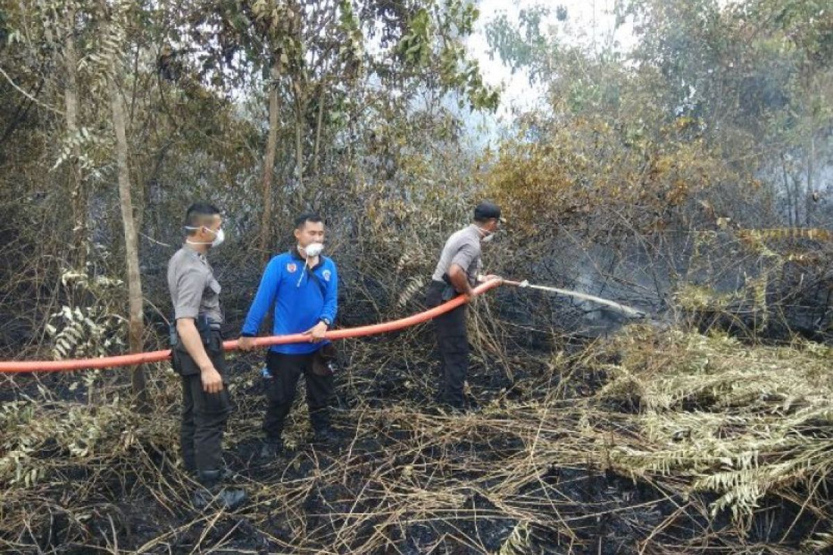 Kapolres Sanggau ikut padamkan karhutla Jembatan Kapuas Tayan