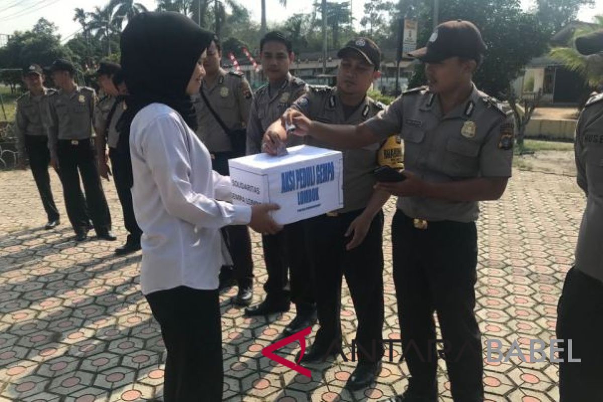 Polisi Bangka galang dana korban gempa Lombok