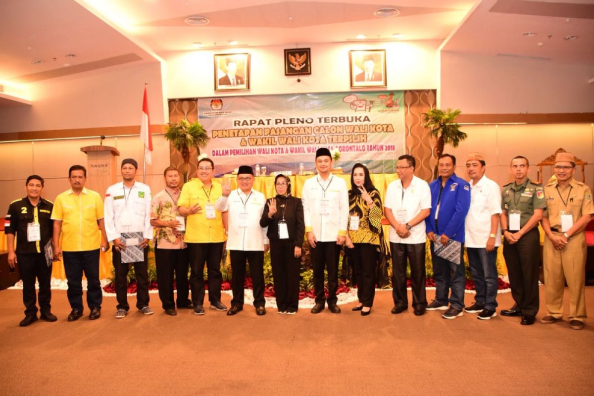 KPU Tetapkan Marthen-Ryan Wali Kota Gorontalo Terpilih