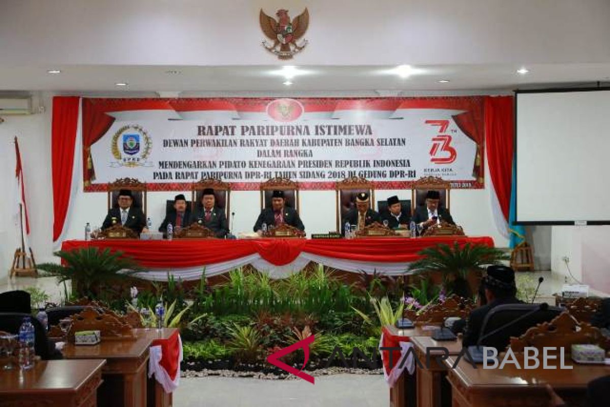 DPRD Bangka Selatan gelar Paripurna Istimewa HUT RI Ke-73