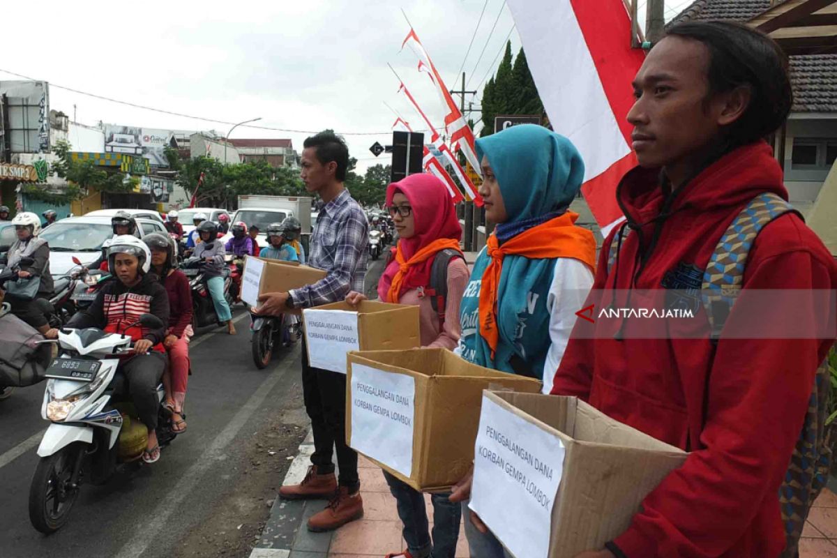 Mahasiswa Jember Galang Dana Korban Gempa Lombok