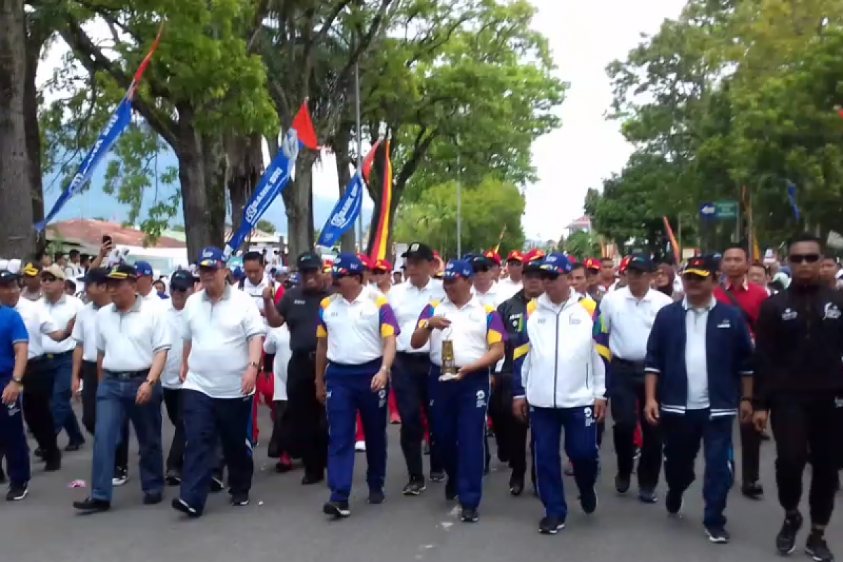 Kirab obor Asian Games di Bukittinggi dimulai dari Lapangan Kantin