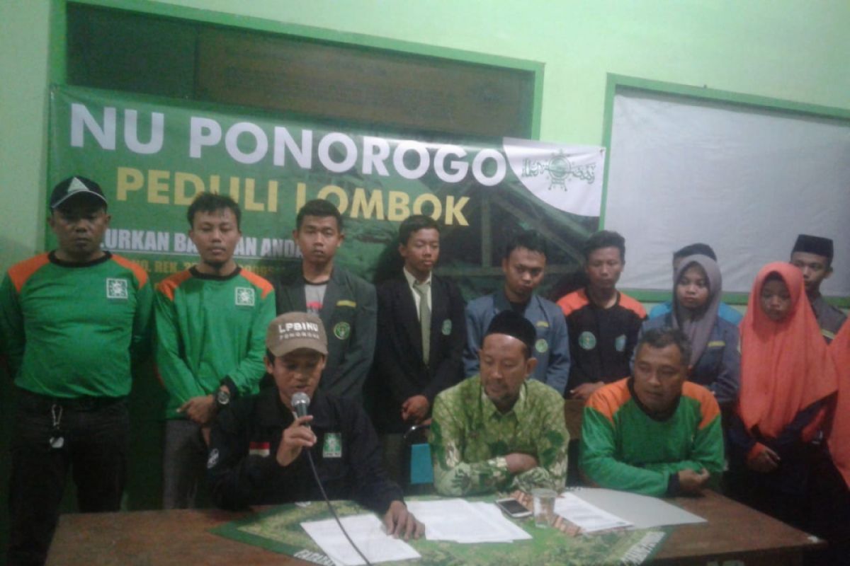 PCNU Ponorogo Kirim Relawan ke Lombok