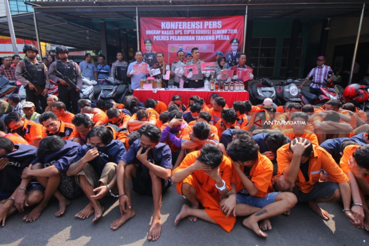Polisi Surabaya Tangkap Ratusan Pelaku Kejahatan