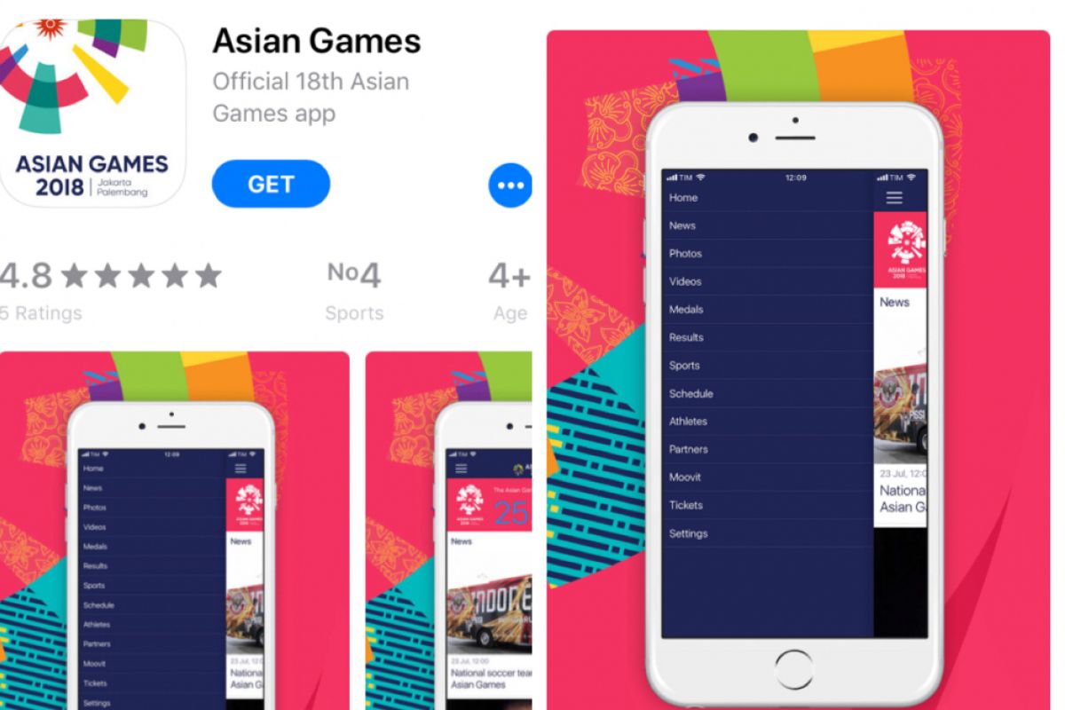 Aplikasi "Asian Games" sajikan momen pertandingan lebih rinci