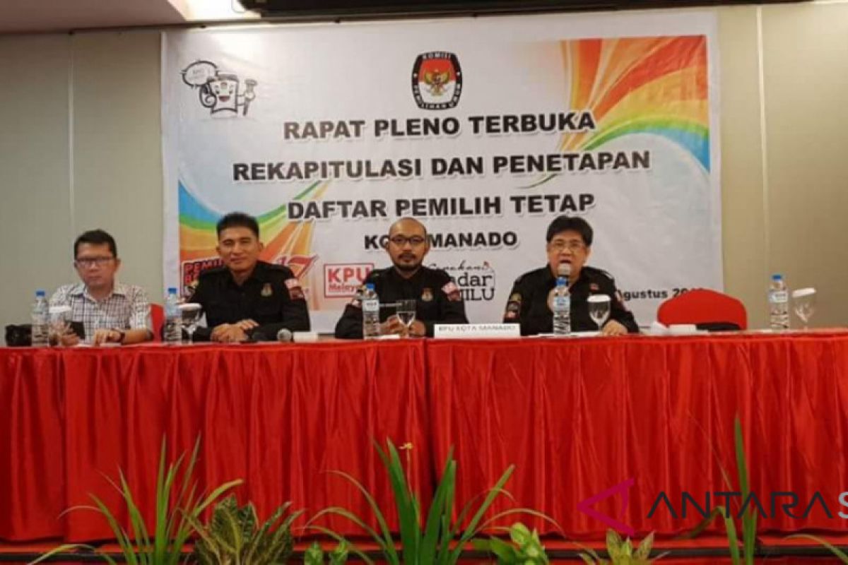 KPU Manado tetapkan DPT Pemilu 345.406 orang