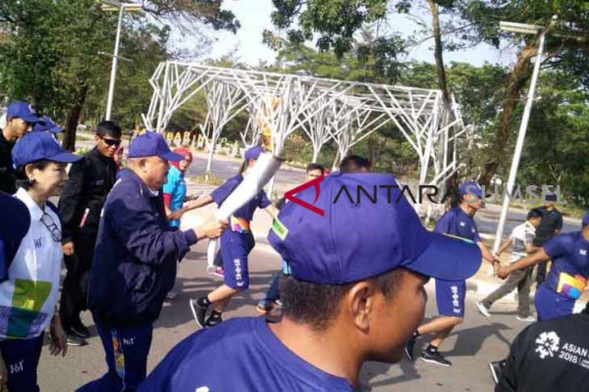 Agnes bawa obor Asian Games di Palembang