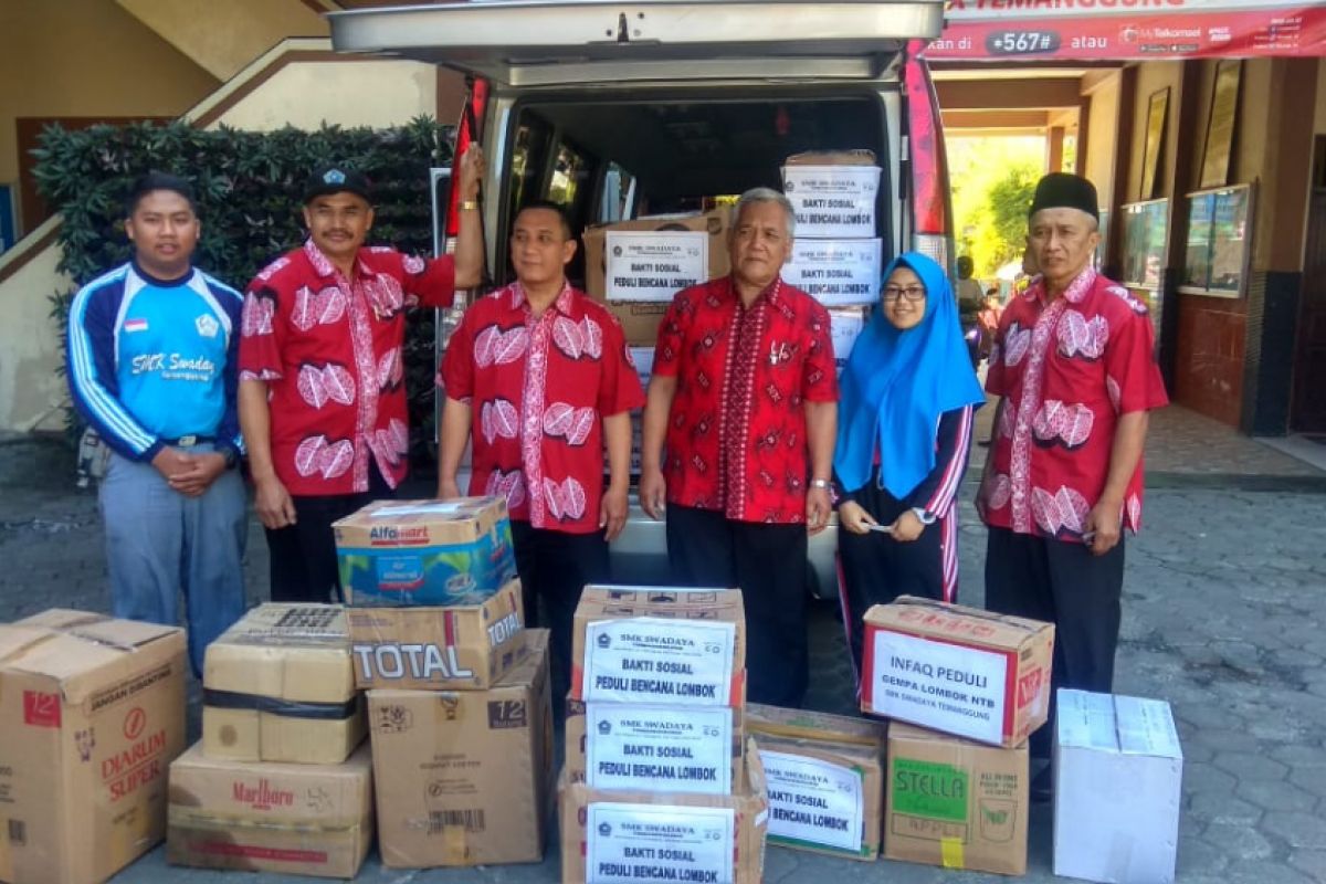 SMK Swadaya Temanggung kirim bantuan ke korban gempa Lombok