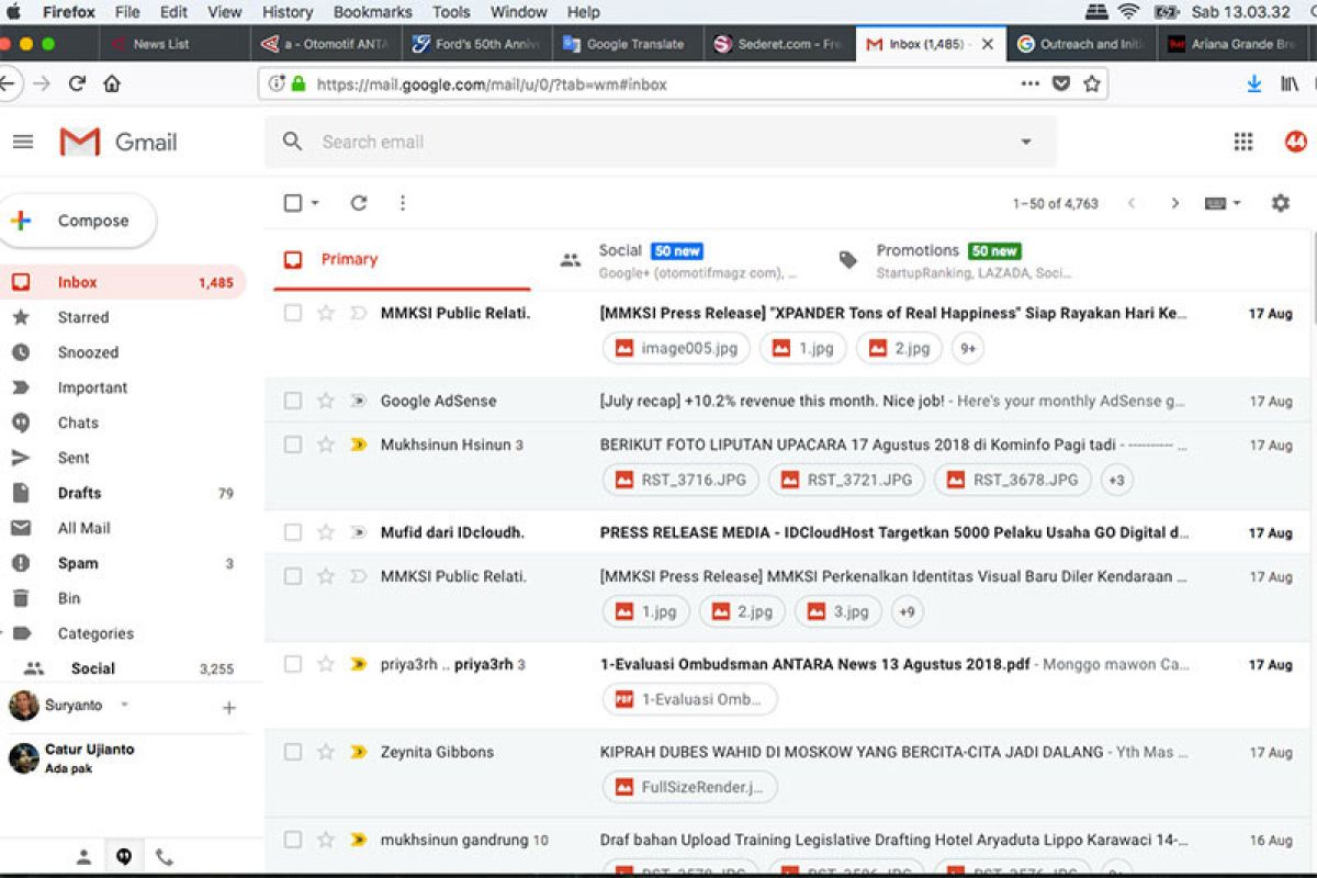 Google perbarui Gmail, attachment ditampilkan