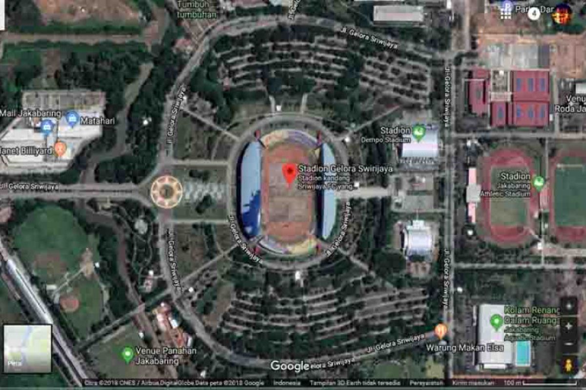 Melihat stadion Asian Games lewat Google Maps