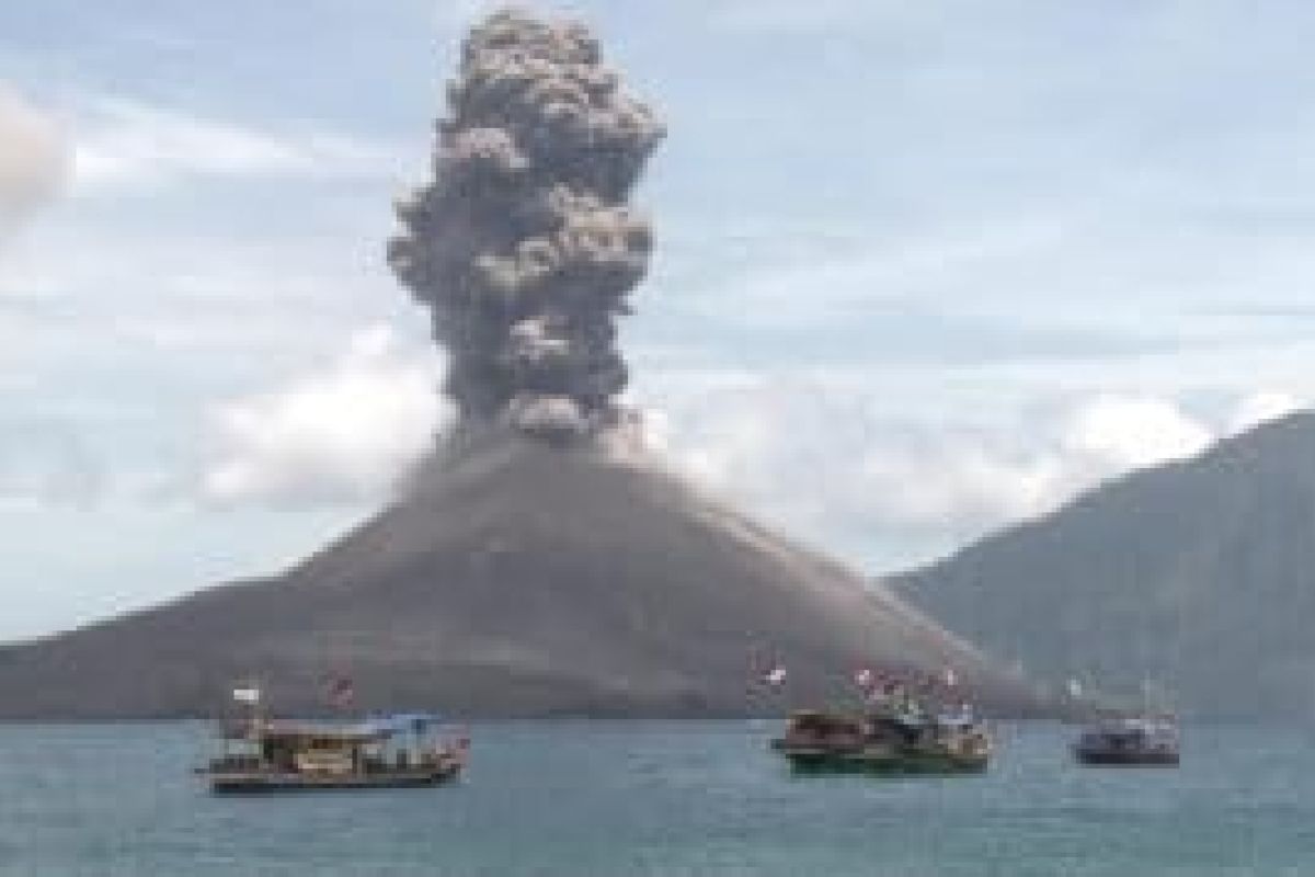 BNPB: anak krakatau meletus 576 kali