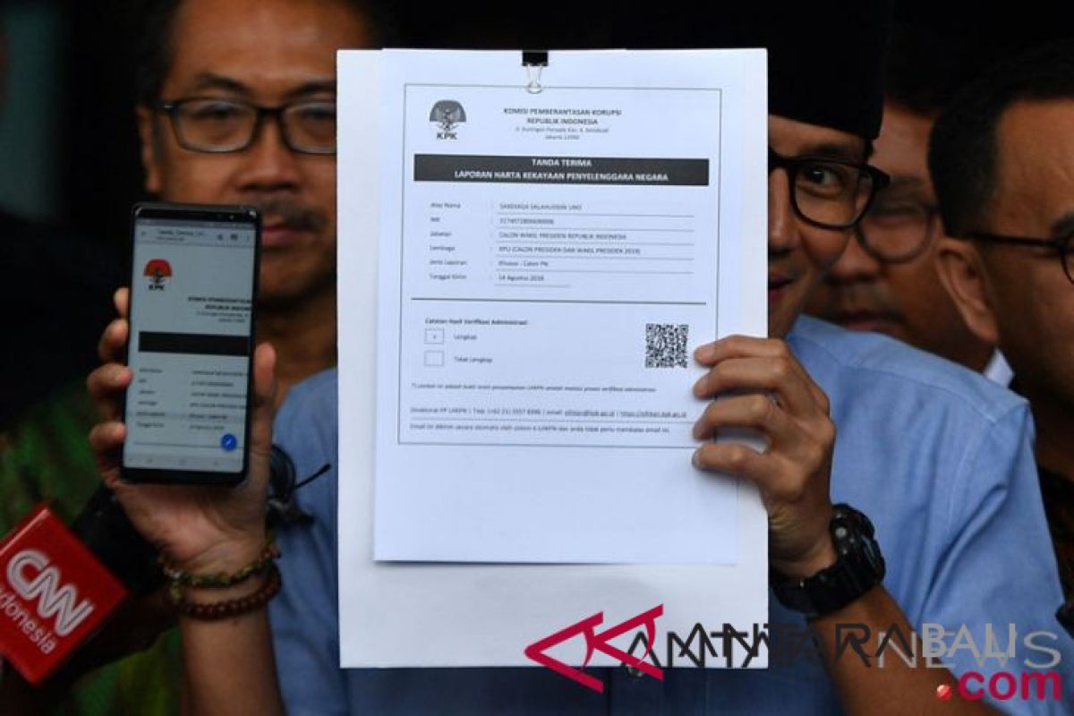 KPK umumkan harta kekayaan Sandiaga Uno